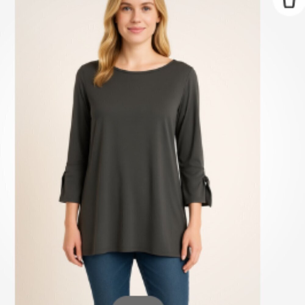 Clara Sun Woo Tunic 3/4 Sleeves Size XS Gray Corpcore Minimalist Office Work